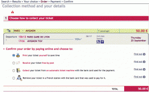 TGV Ticket collection choices