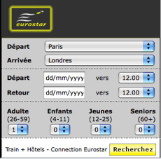 Rechercher les billets Eurostar