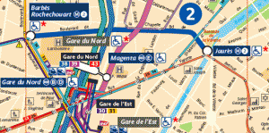 Paris Metro Wheelchair Access Map Screenshot