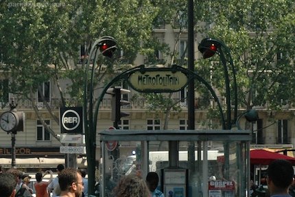 Metro and RER station entrances at St Michel - Notre Dame