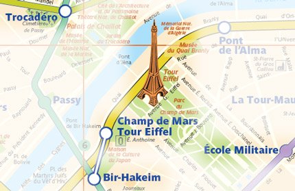 Metro Stations Map Eiffel Tower Paris By Train