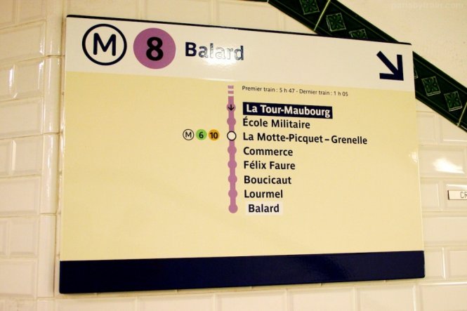 Paris Metro Platform platform direction & stations