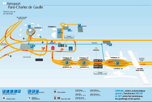 Map CDG Airport Terminals and Train stations