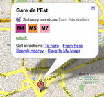 Paris Est Google Map screenshot