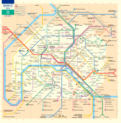 Basic Metro Map - Paris by Train