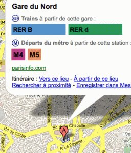 Gare du Nord on Google Maps
