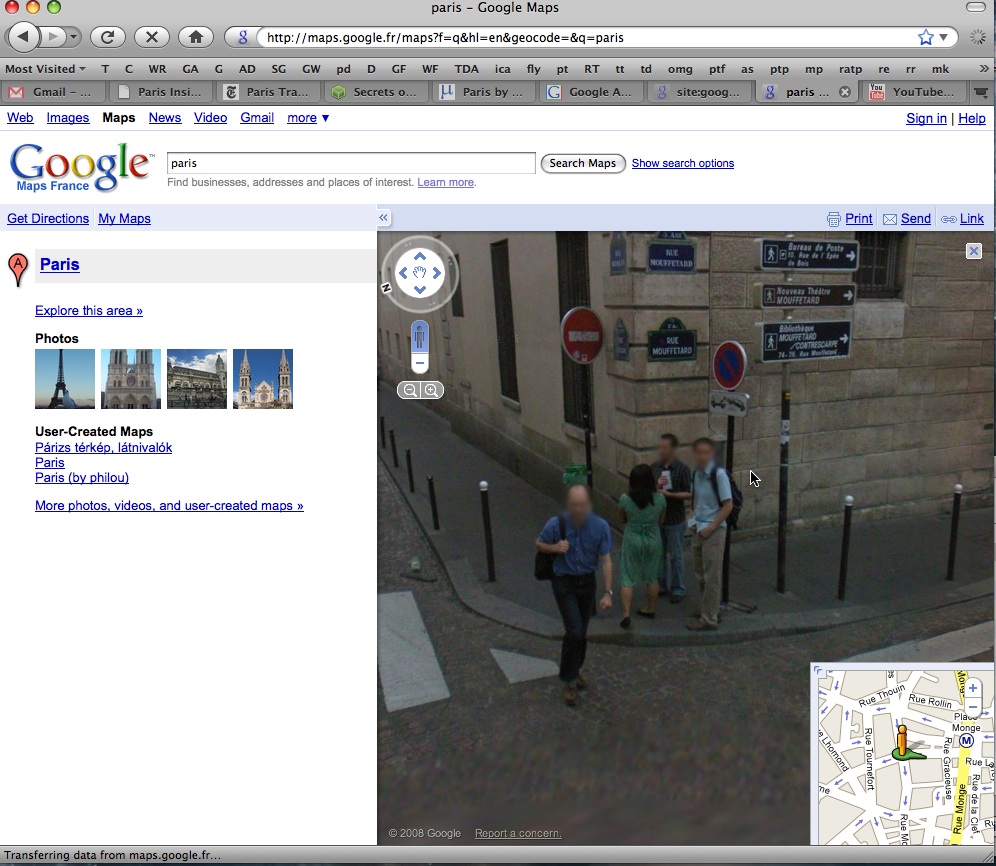 Ben and friends on Google Paris Street View