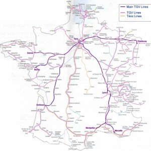 TGV Map - Paris by Train