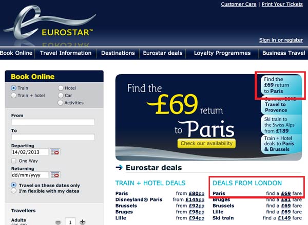 Eurostar 69 London Paris Deals Paris By Train
