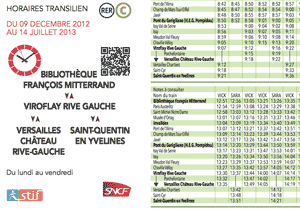 RER C Schedules Screenshot