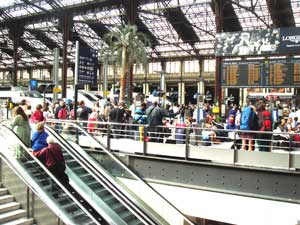 Gare de Lyon Train Station East Side Blue Platforms TGV Trains