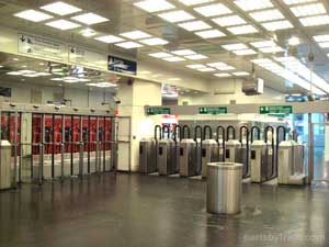 Gare Montparnasse metro exit turnstiles