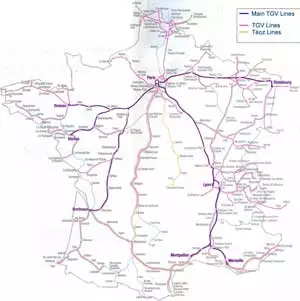 TGV Train Map - France