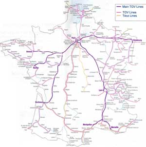 TGV Train Map - France