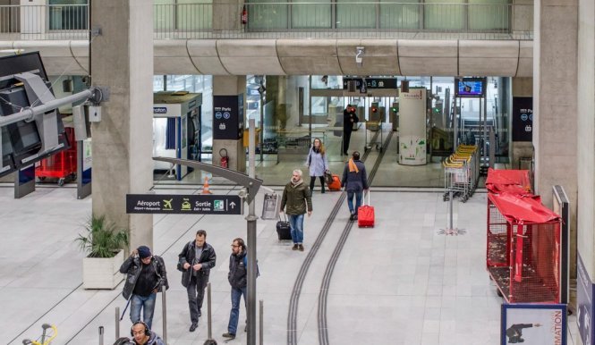 CDG T2 RER B Paris Train Entrance Area