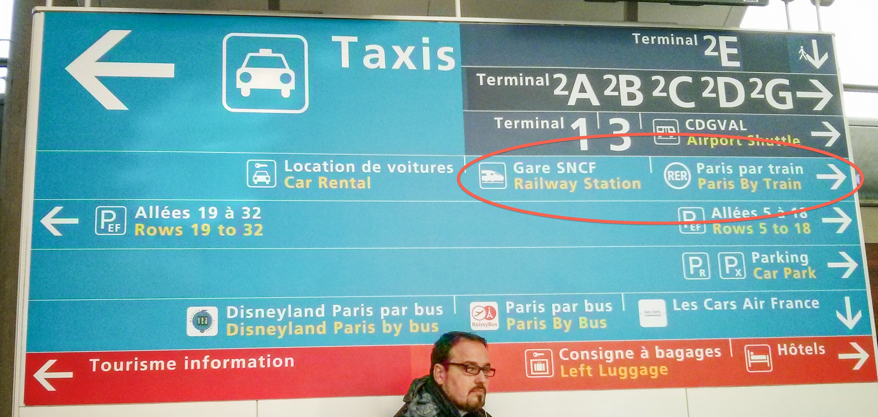 CDG Airport Terminal 2 Arrivals Area Sign