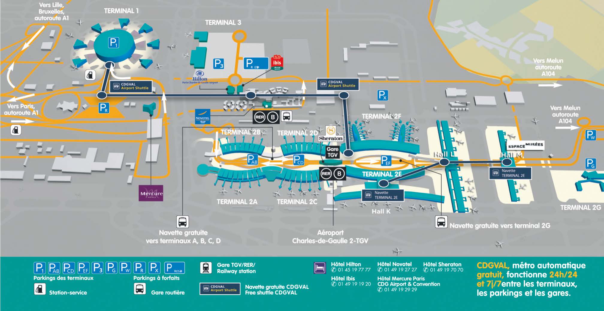 Roissy-Charles de Gaulle Airport Map - Paris by Train