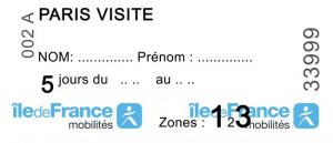 Paris Visite 5 day ticket