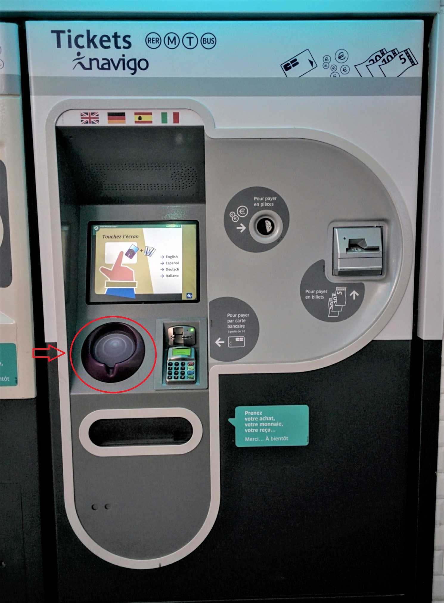 Paris Metro Ticket Machine-navigo Reader