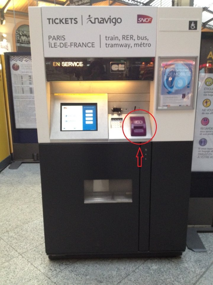 Paris Ticket Machine Metro Bus RER Transilien Tram Navigo Reader Slot