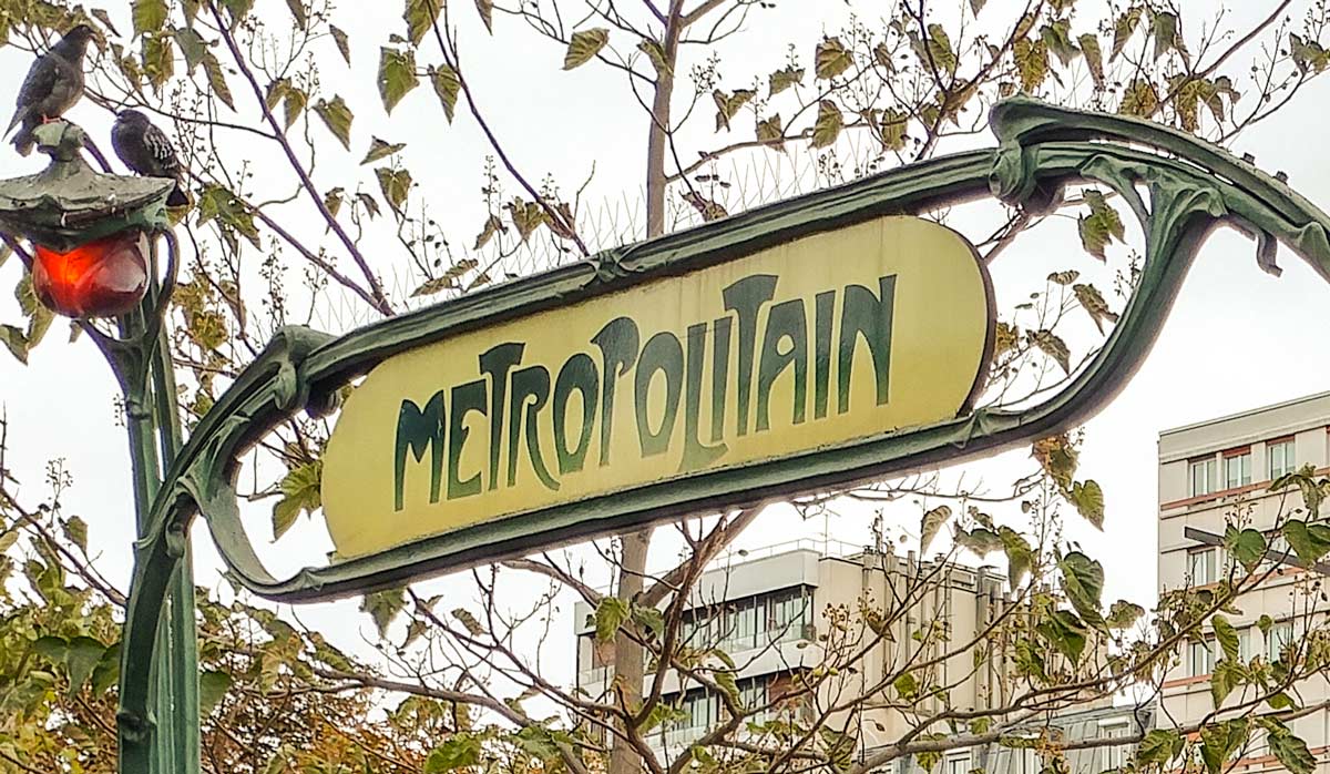 Paris Metro entrance sign art nouveau