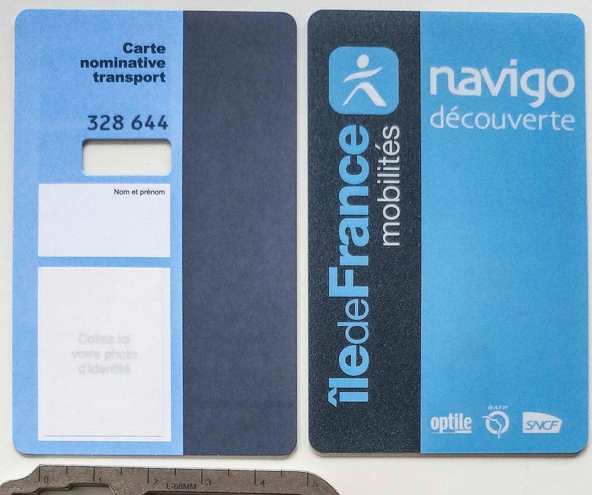 Paris Navigo Decouverte card since 2020