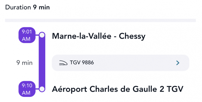 Tgv disneyland hot sale to cdg