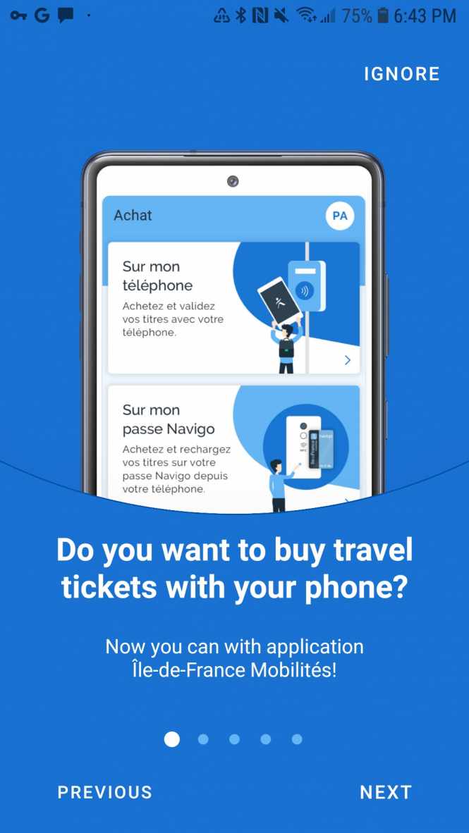Navigo Pass (Android) Phone App Paris by Train