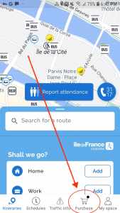 Android Navigo App purchase nav bar