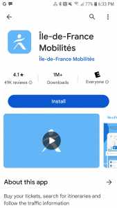 Android Navigo phone app - Ile-de-France Mobilités