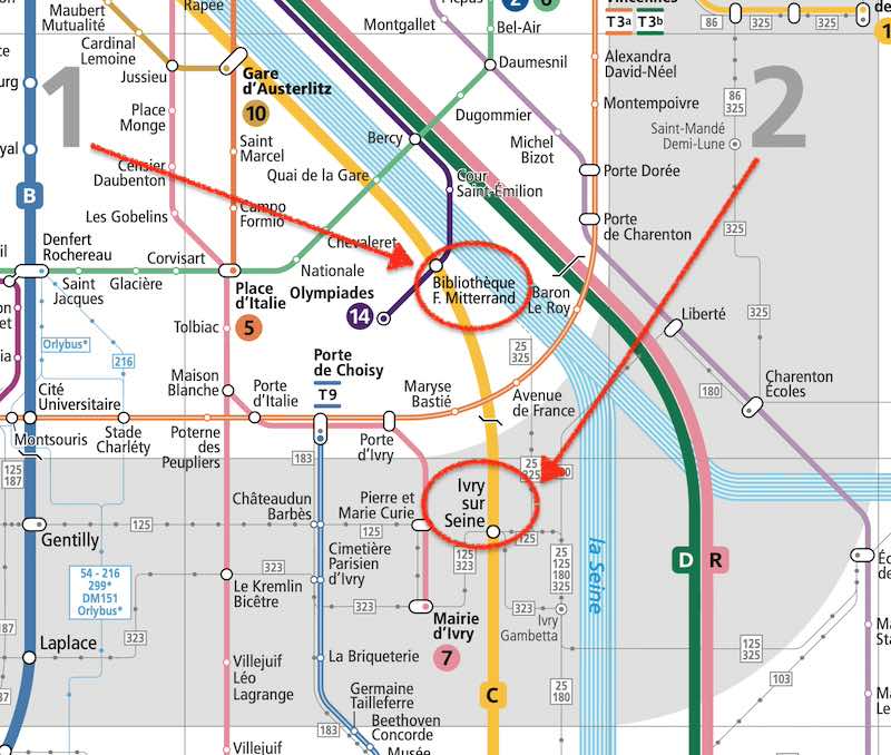 RER zone crossing map excerpt