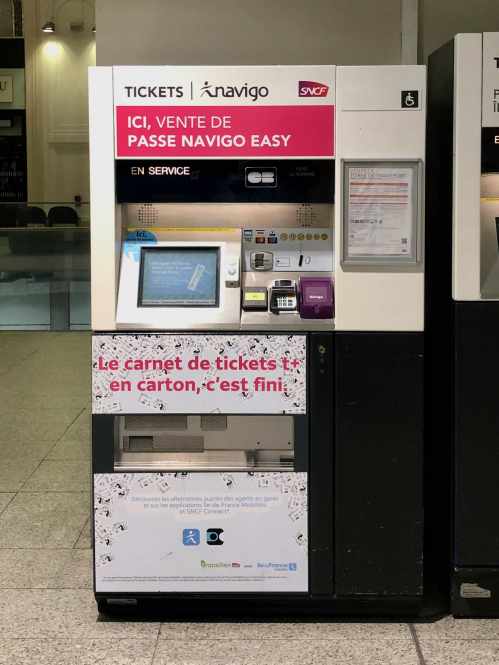 Paris Transport Ticket Vending Machine with Navigo Easy
