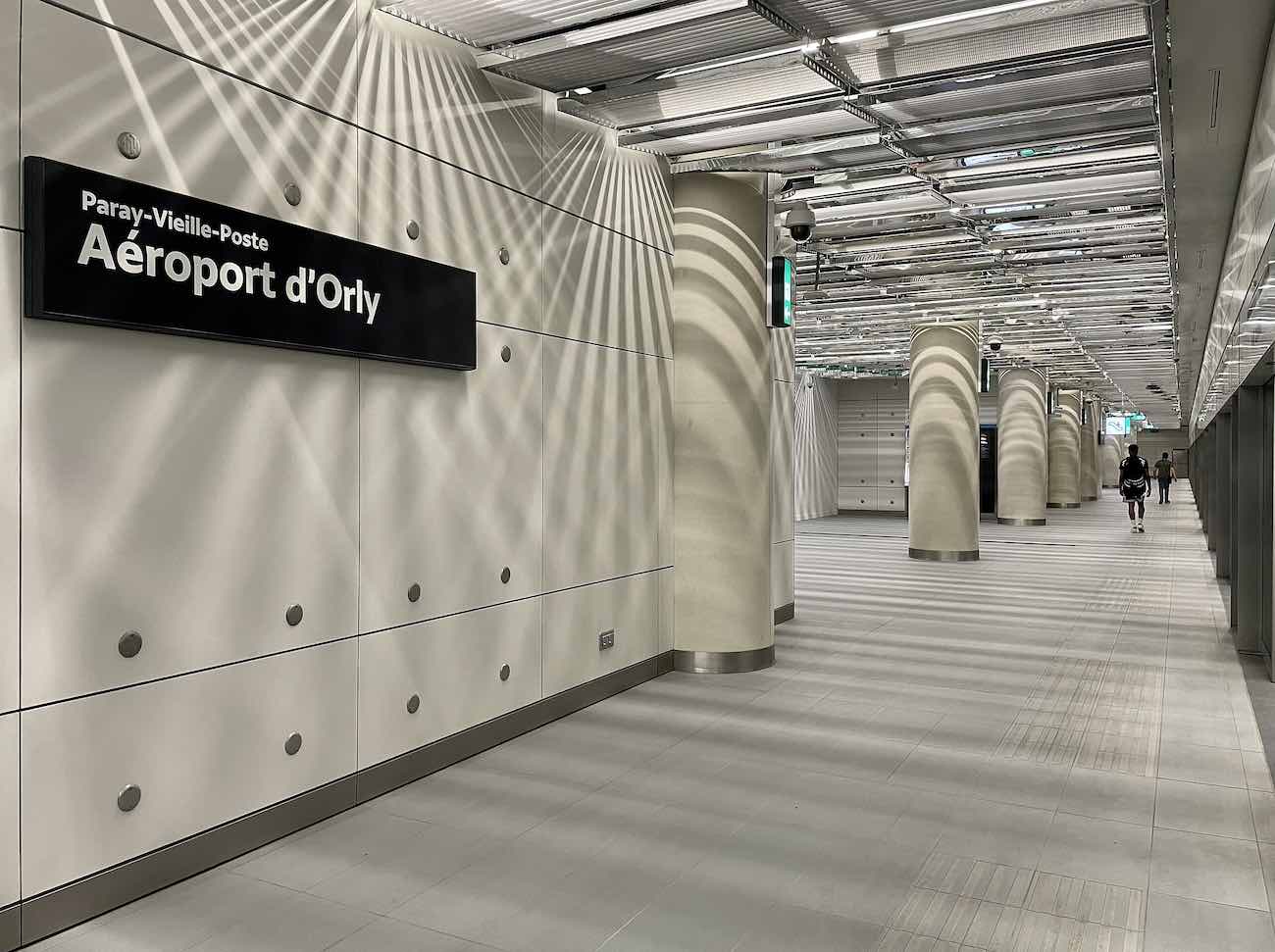 Orly Airport station platform Metro 14