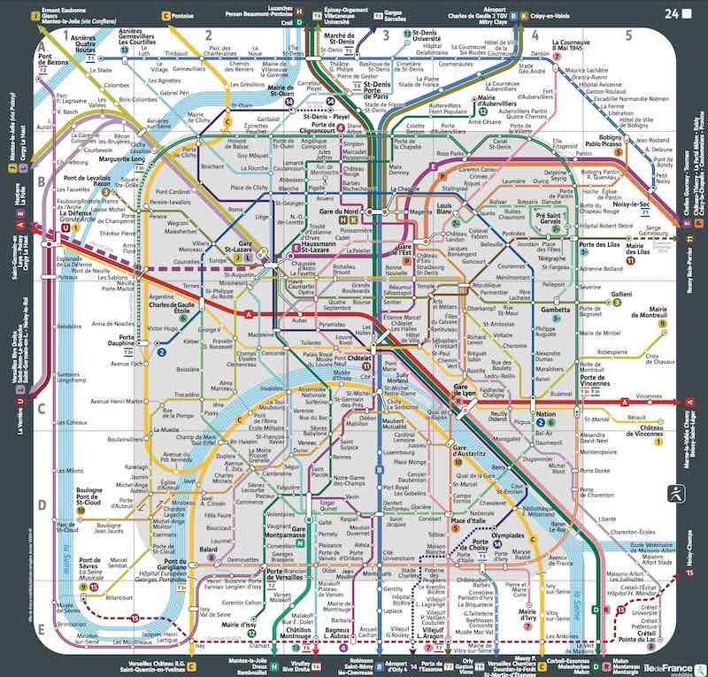 Paris Metro map 2024